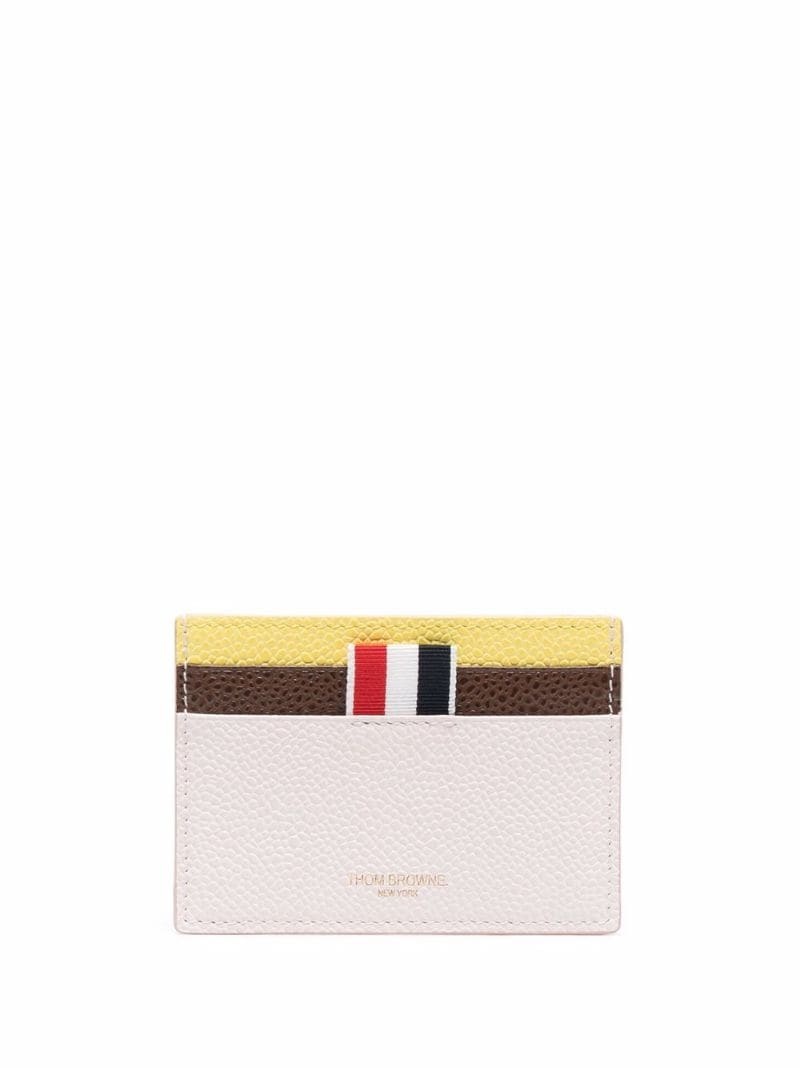 RWB-stripe leather cardholder - 1