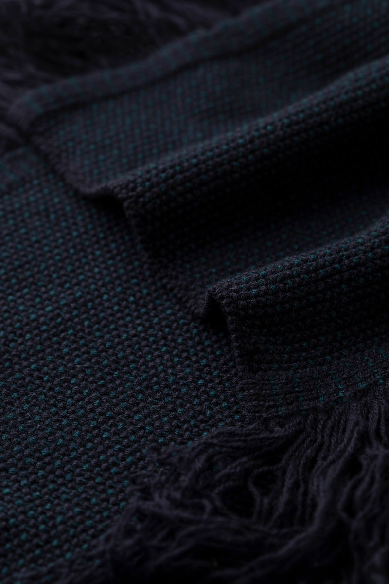 Johnstons of Elgin Fringed Cashmere Navy Scarf outlook