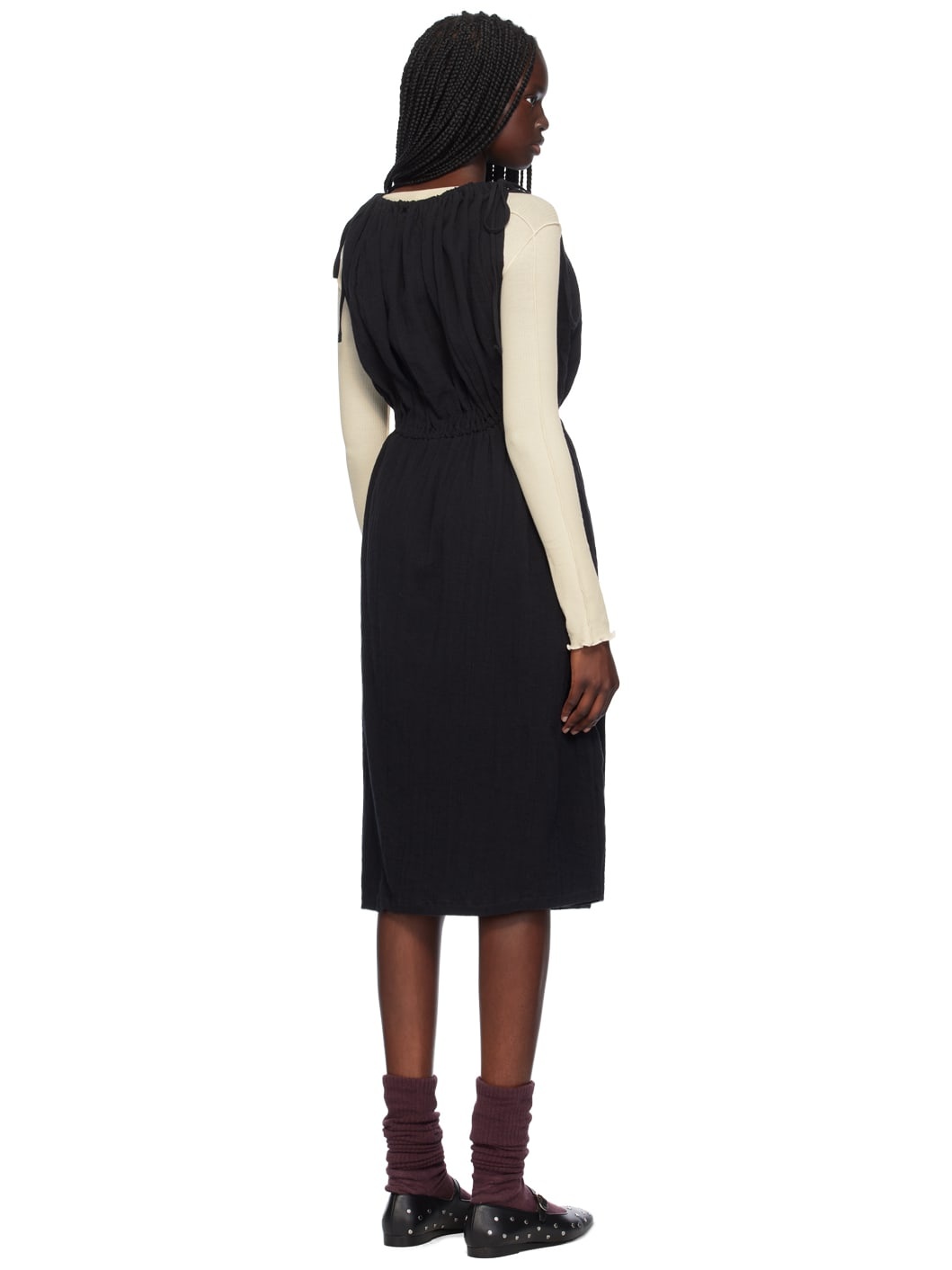 Black Diph Midi Dress - 3