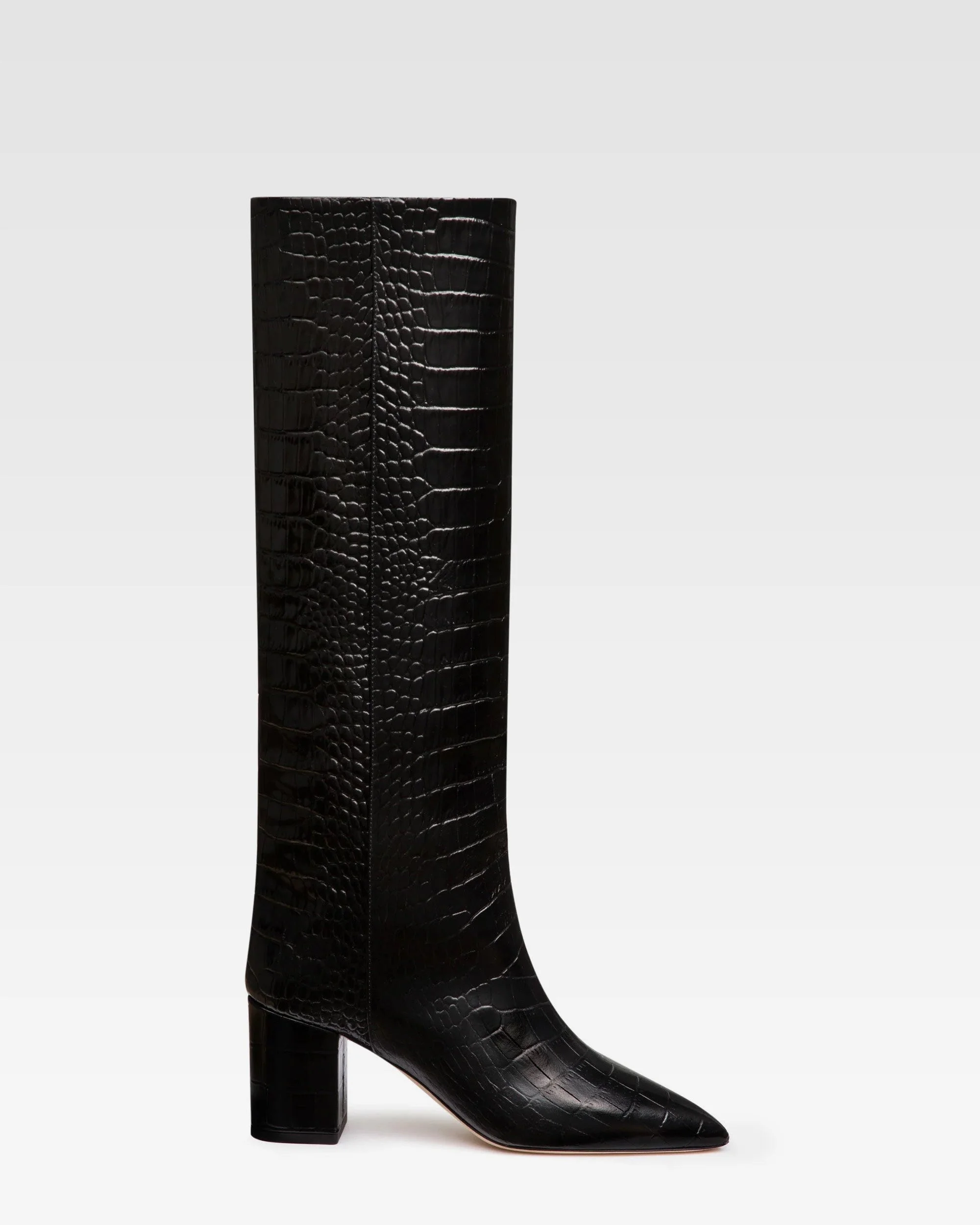 Croc-effect leather boot - 1