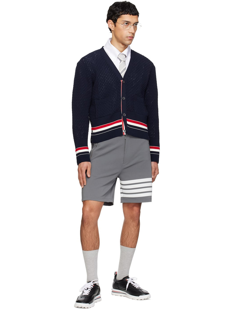 Thom Browne Black Soft Nappa RWB Tech Runner Sneakers outlook