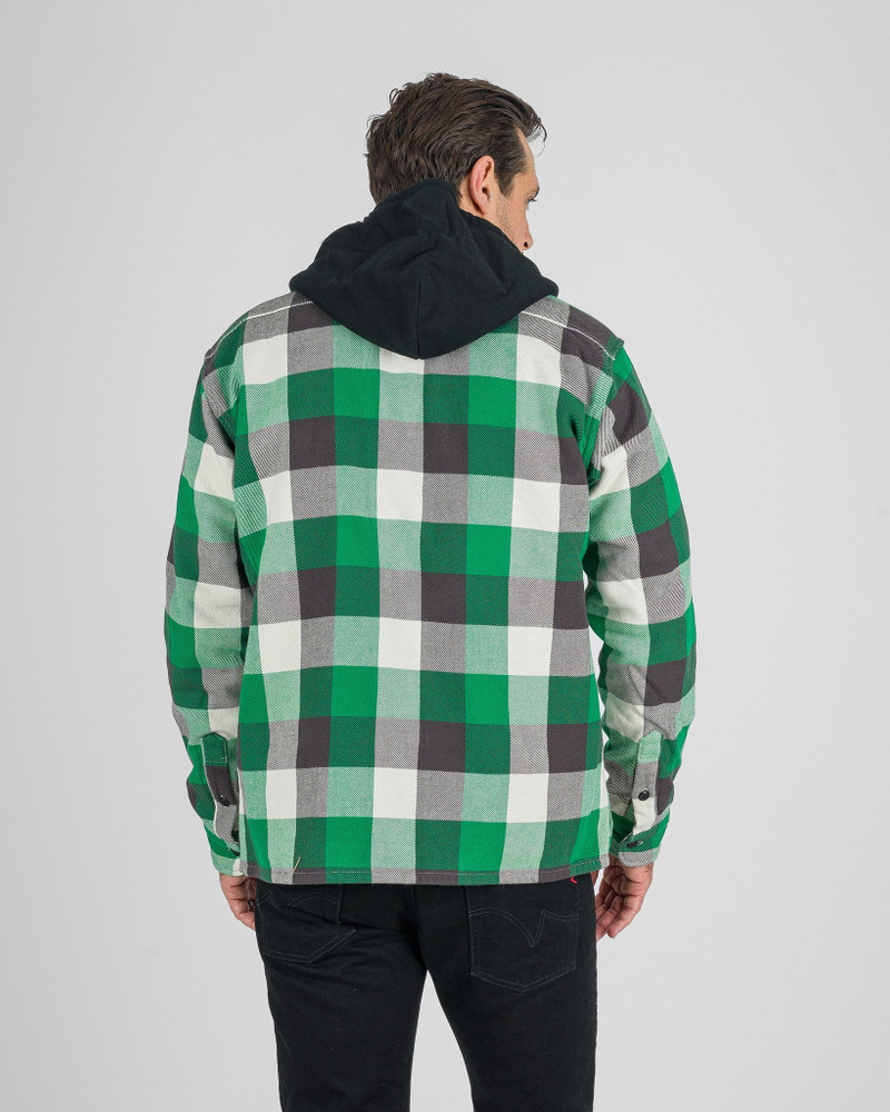 ULTRA HEAVY FLANNEL VINTAGE CHECK WORK OVERSHIRT - GREEN 4