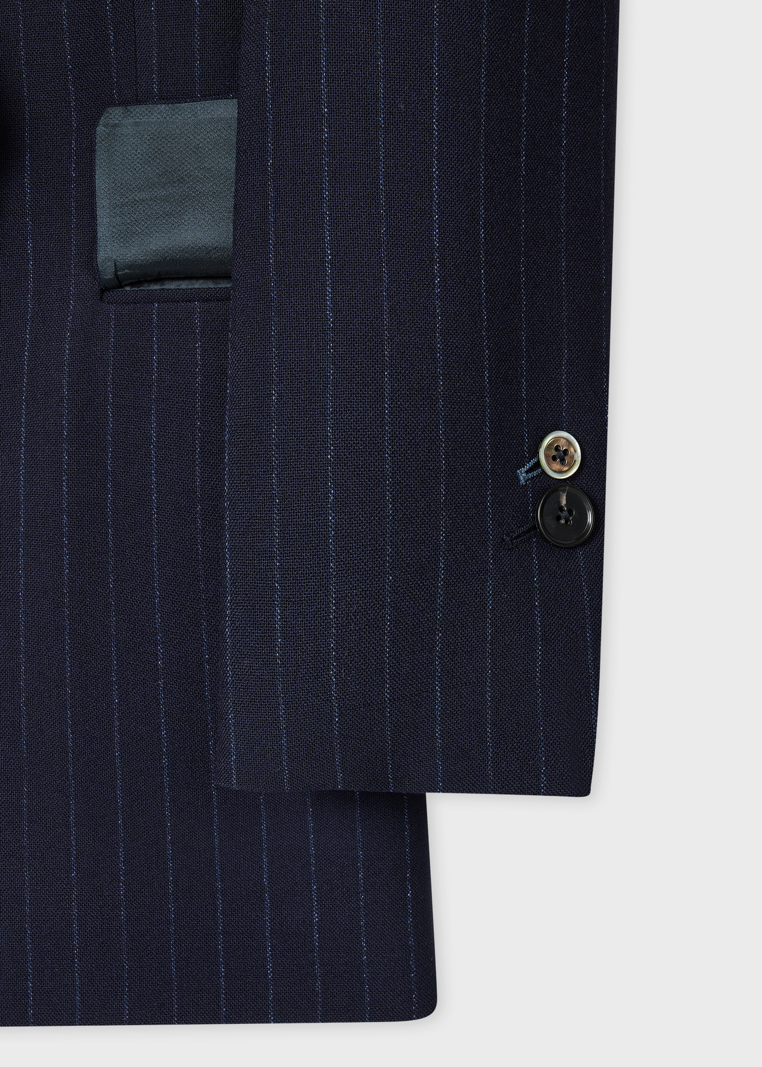 Women's Navy Stripe Double-Breasted Suit - 3