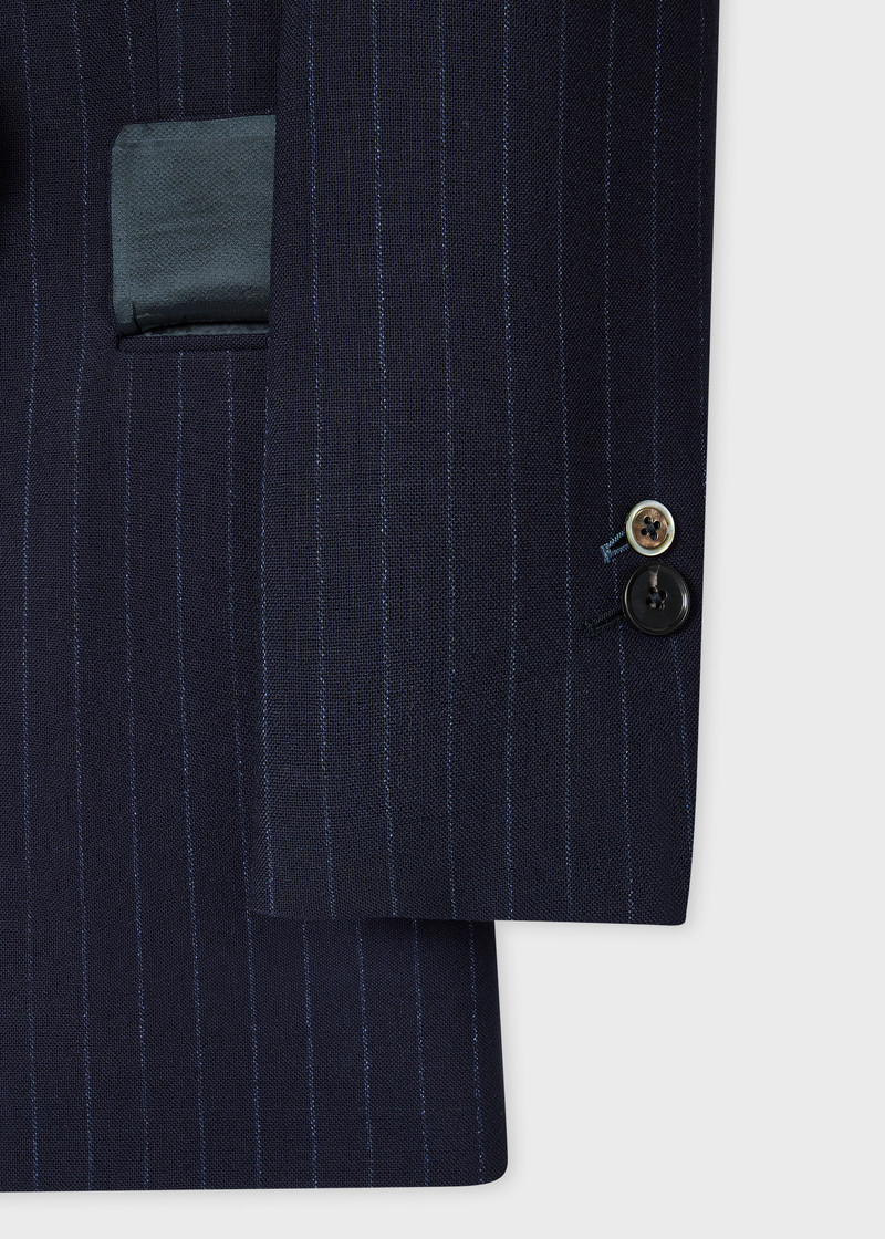 Women's Navy Stripe Double-Breasted Suit 3