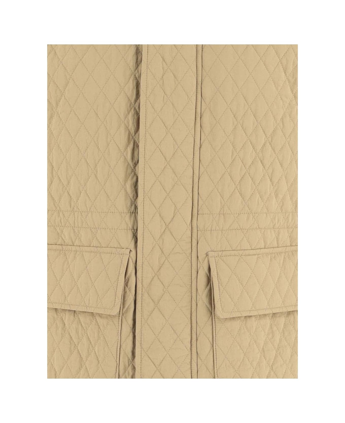 Beige Nylon Padded Jacket - 3