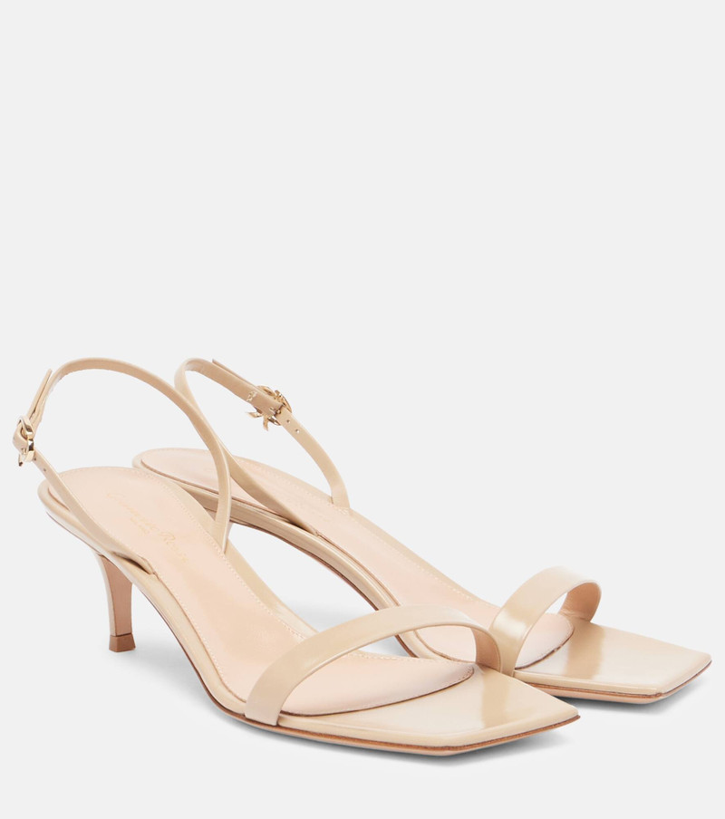 Ribbon patent leather sandals 1
