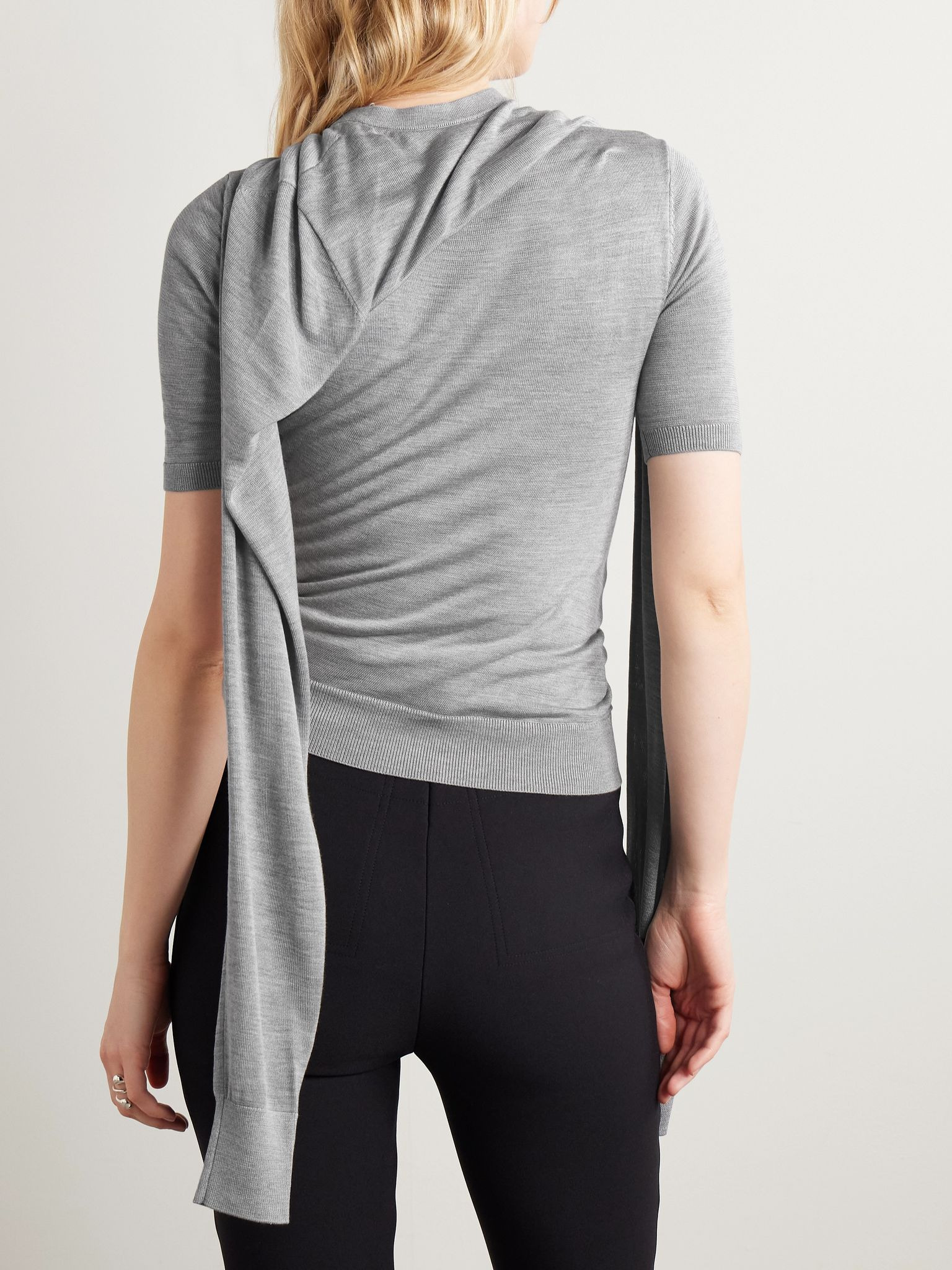 Layered silk-jersey top Gray - 4
