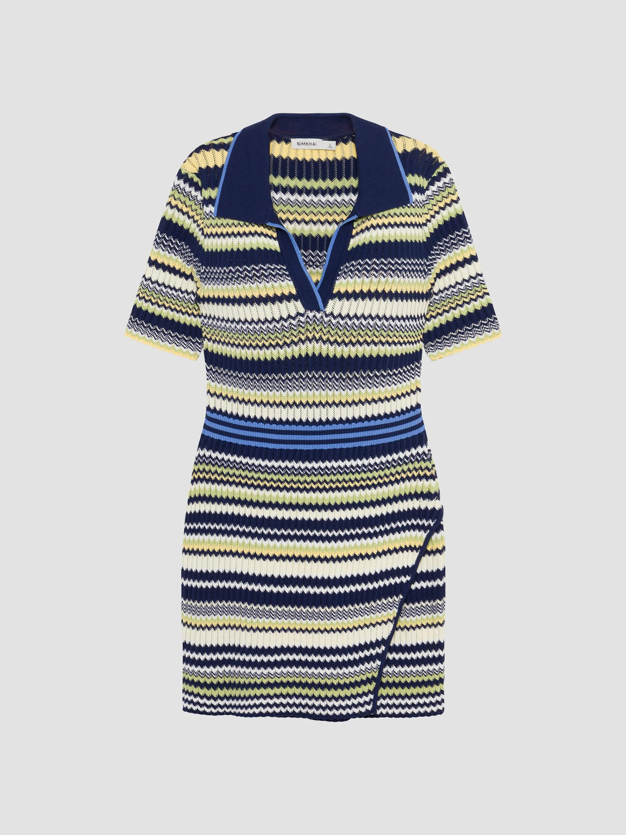 Women's Lira Chevron Polo Wrap Mini Dress - Midnight Multi - 1
