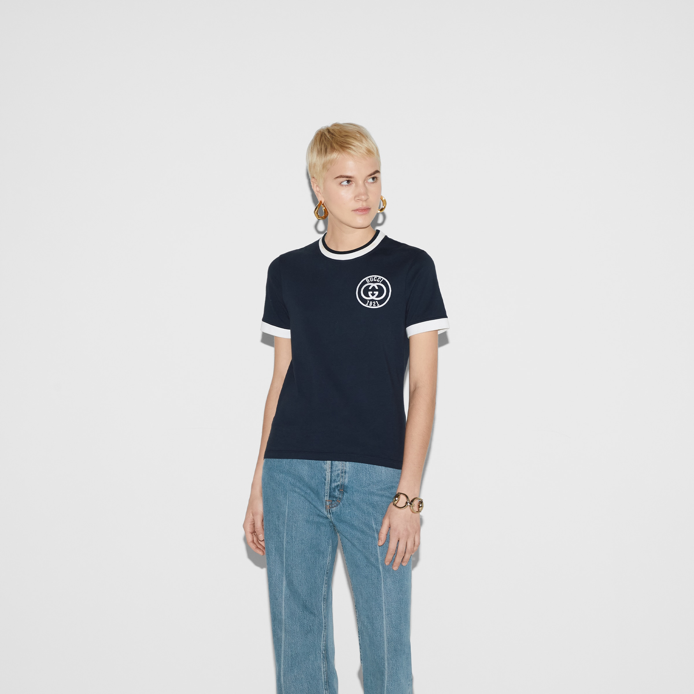 Cotton jersey T-shirt with embroidery - 3