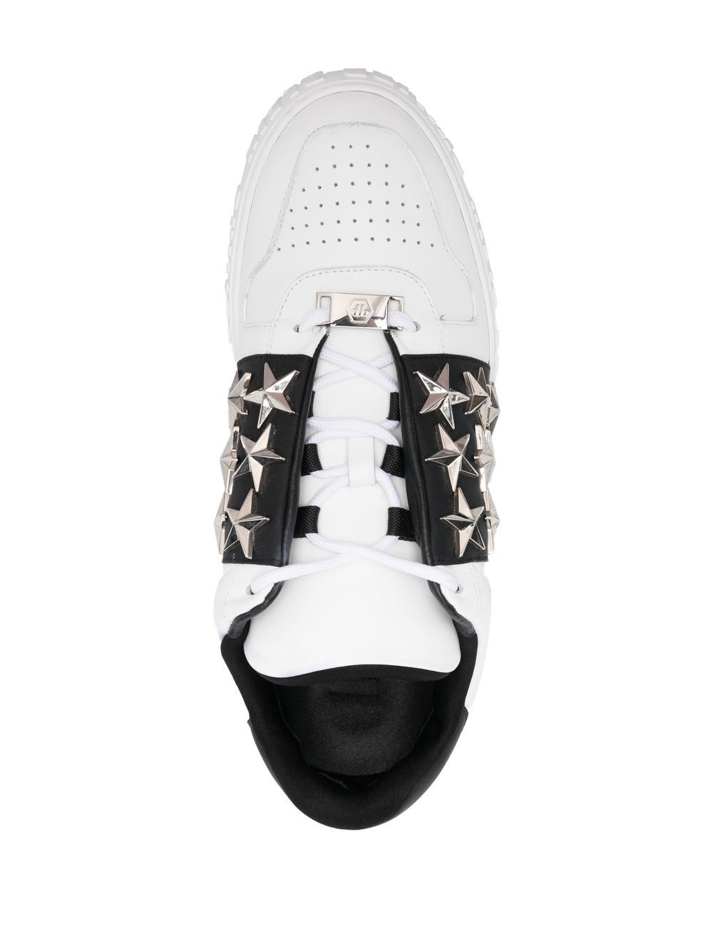 leather star studded sneakers - 4