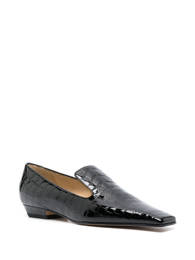 KHAITE Marfa crocodile-effect leather loafers outlook