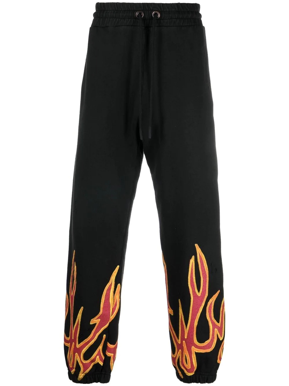 flame-detail cotton joggers - 1