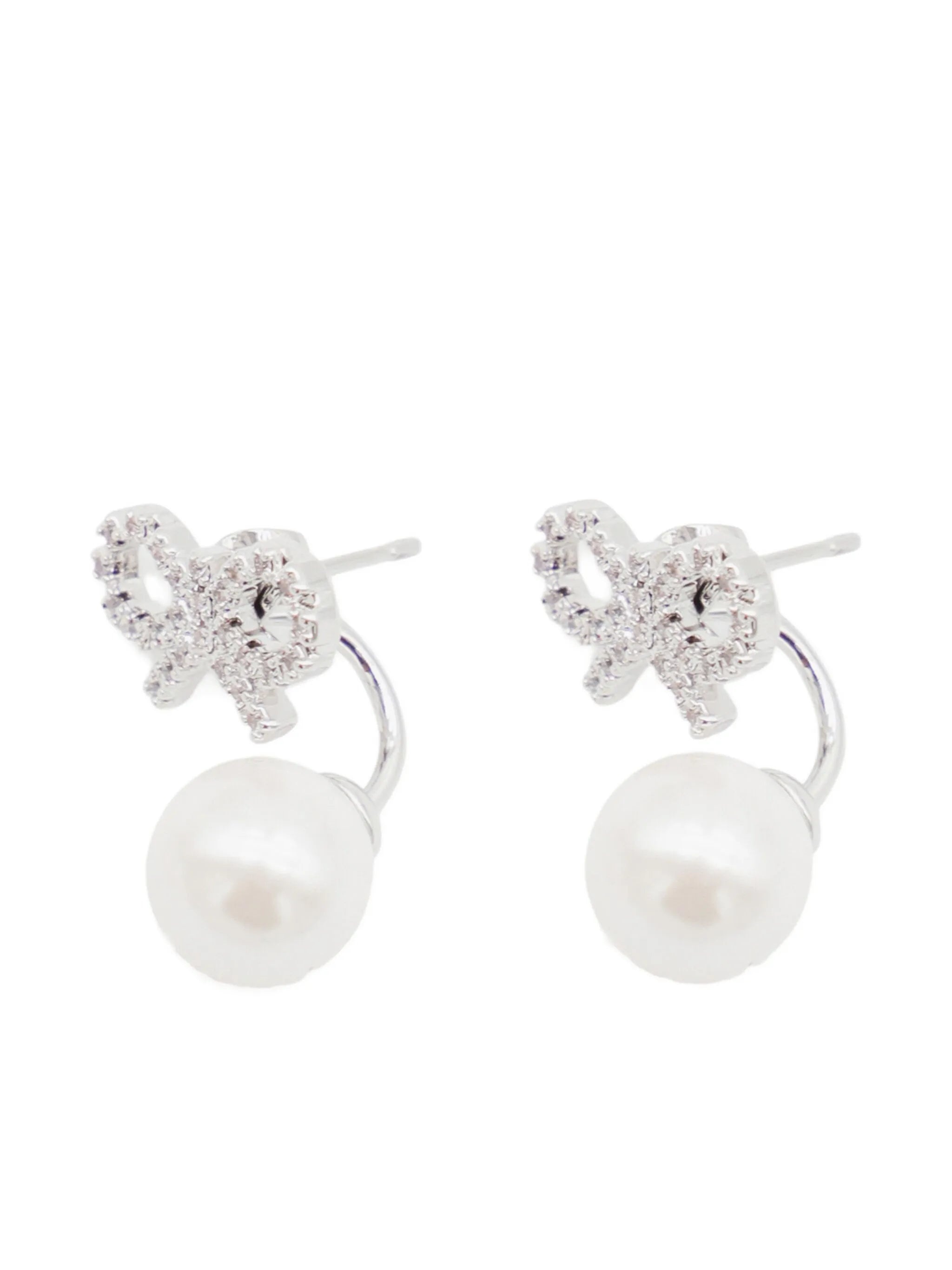 Crystal Bow Drop Earrings - 4