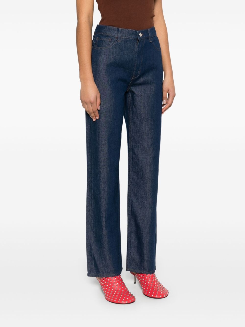 high-waist straight-leg jeans - 3