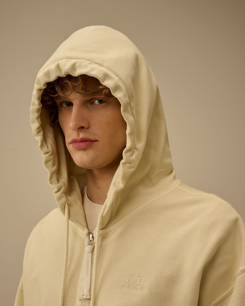 Diagonal Fleece Boxy Zip Hooded Sweatshirt 5