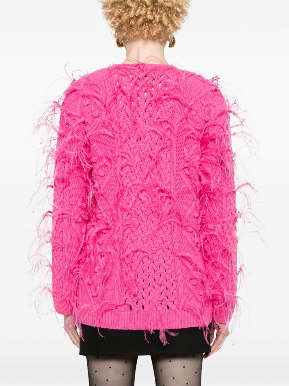 feather-detail knitted jumper - 4