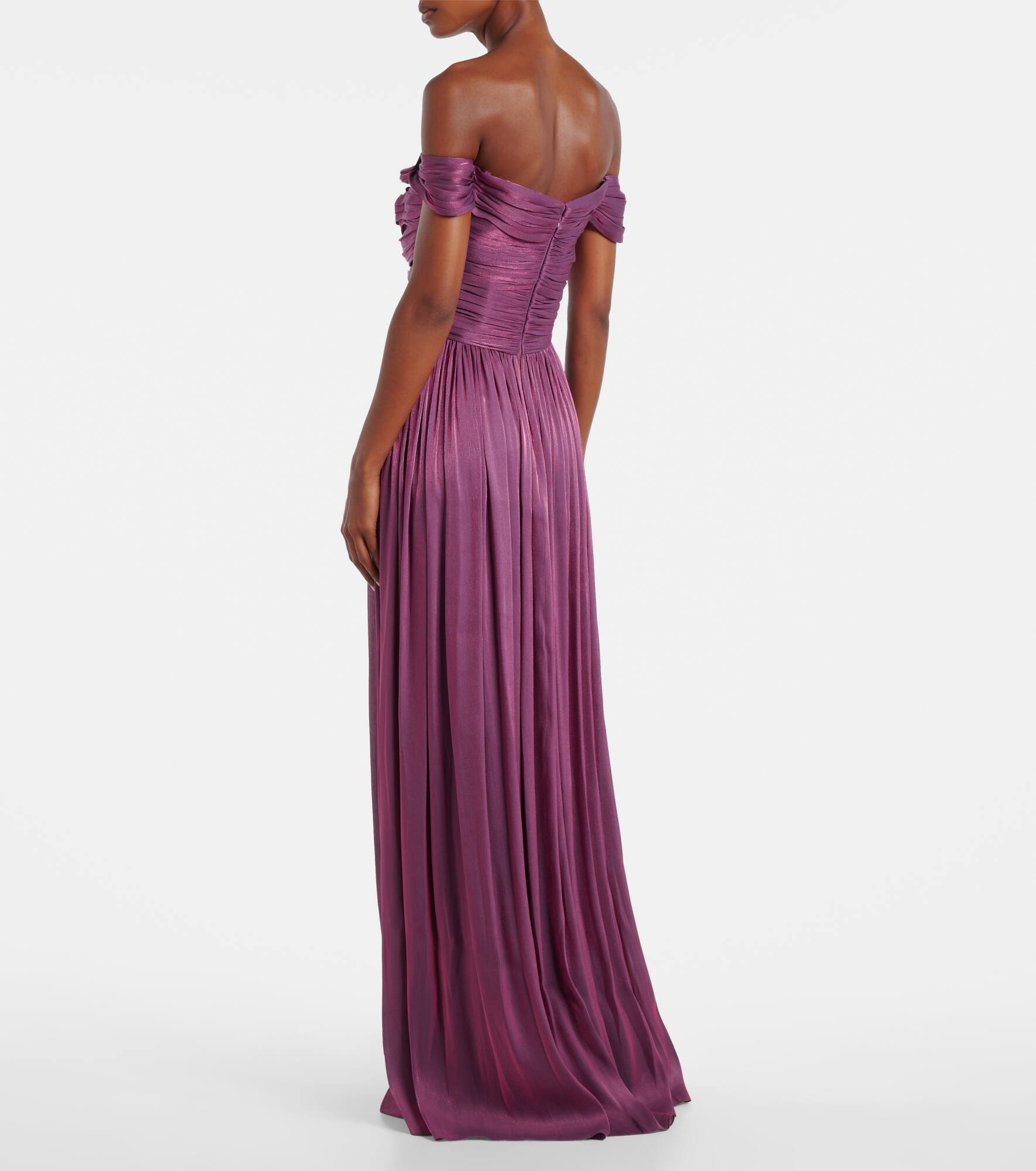 Ruched off-shoulder gown - 3