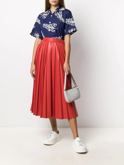 MSGM faux-leather pleated skirt outlook