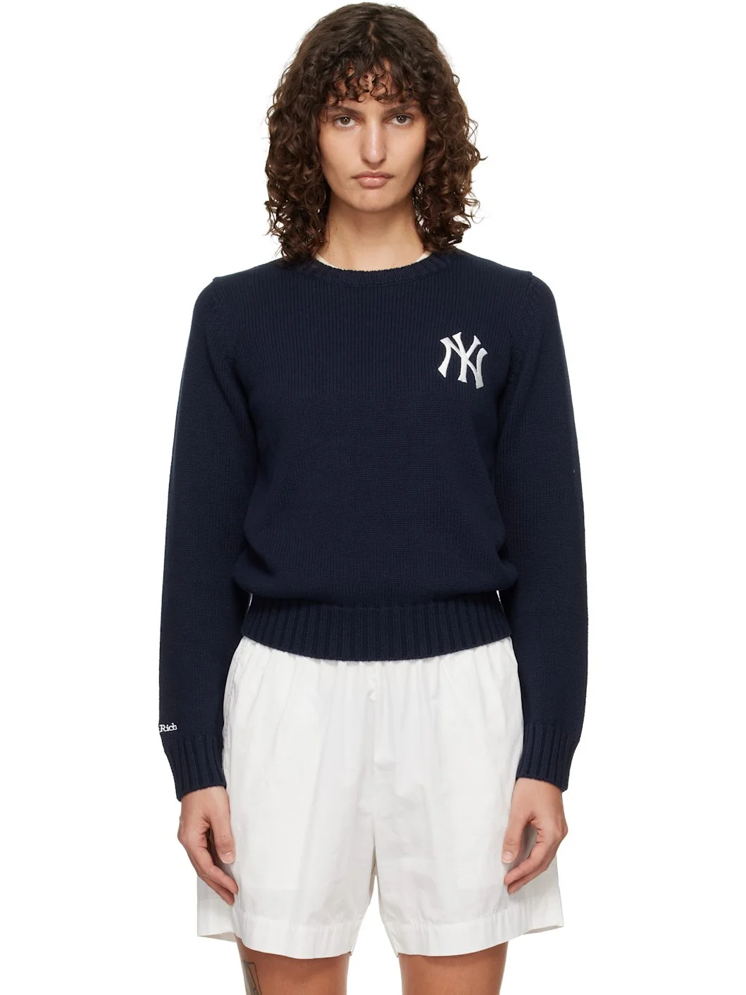 Navy Heritage Yankees Serif Knitted Sweater - 1