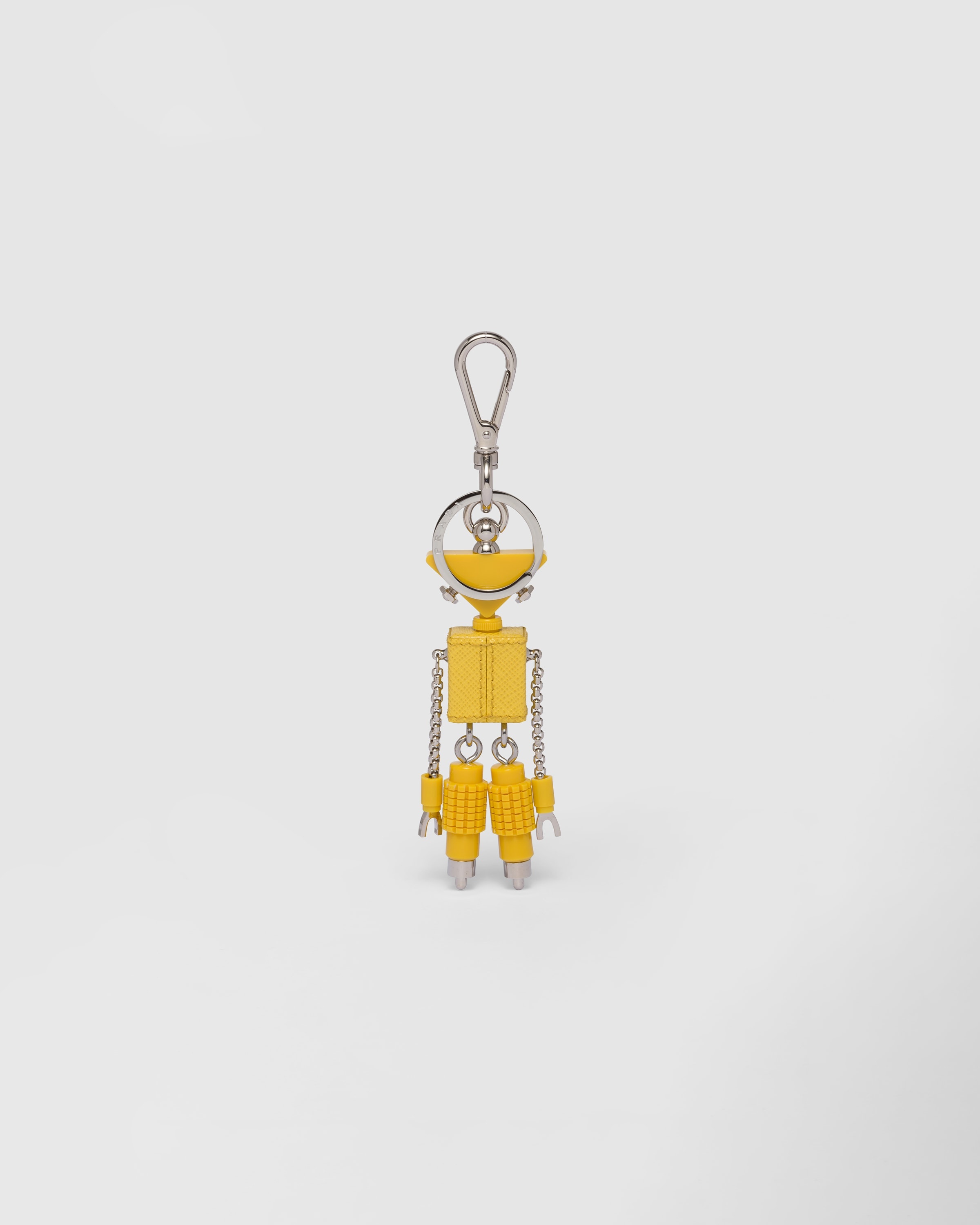 Saffiano leather robot trick keychain - 3