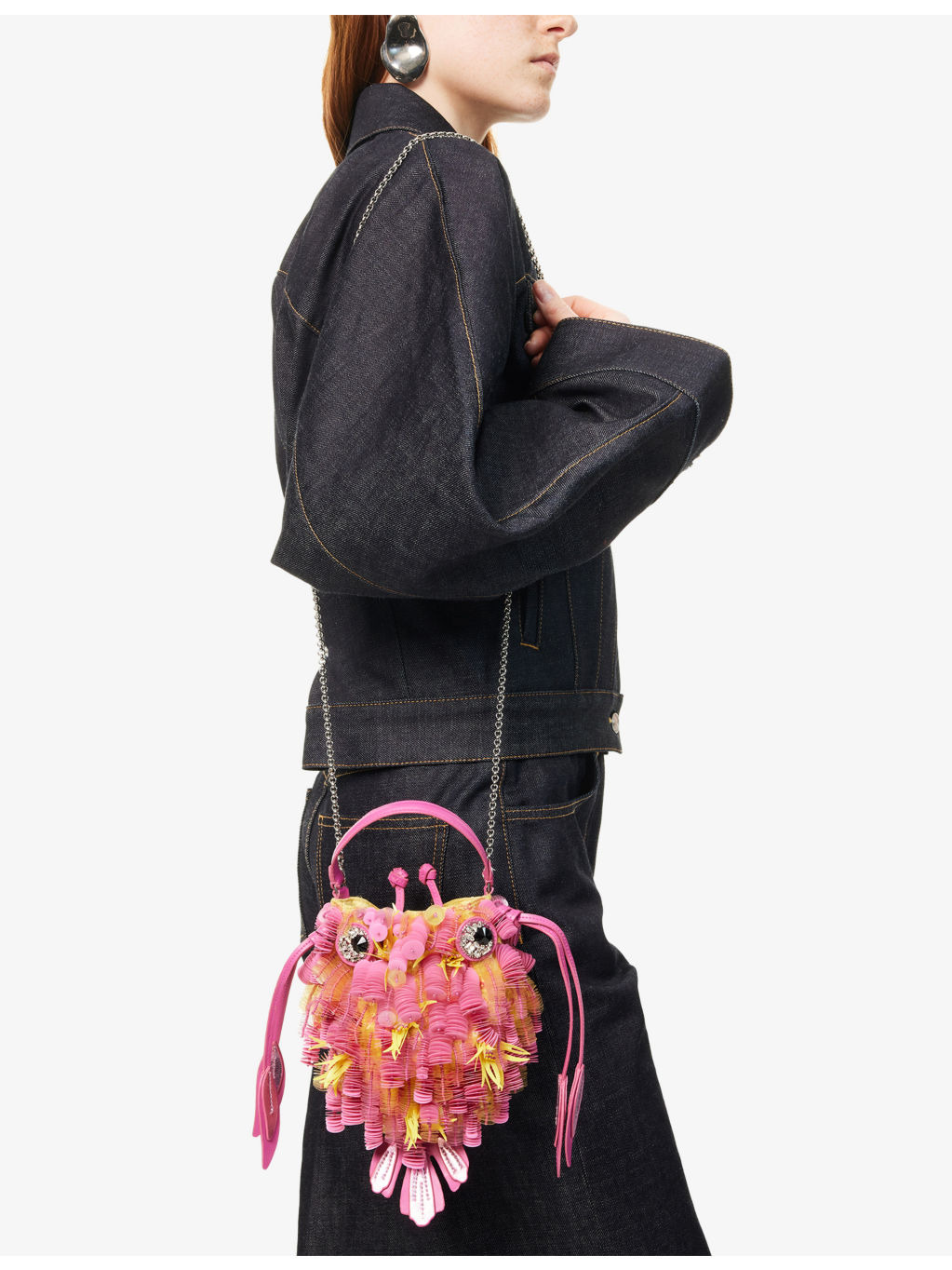 Tropical Fish Satin And Leather Cross-Body Bag - 2