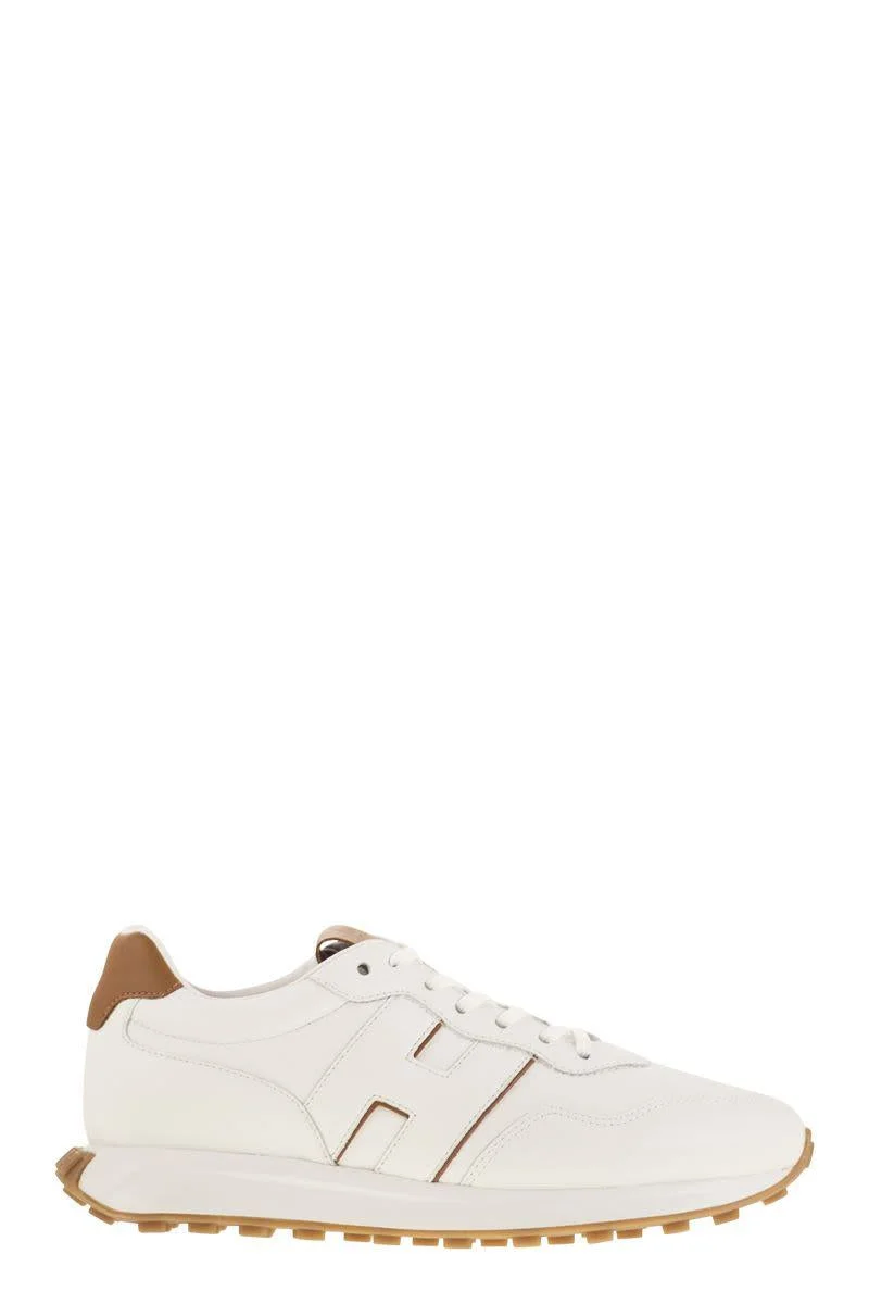 HOGAN H601 LEATHER SNEAKERS - 1