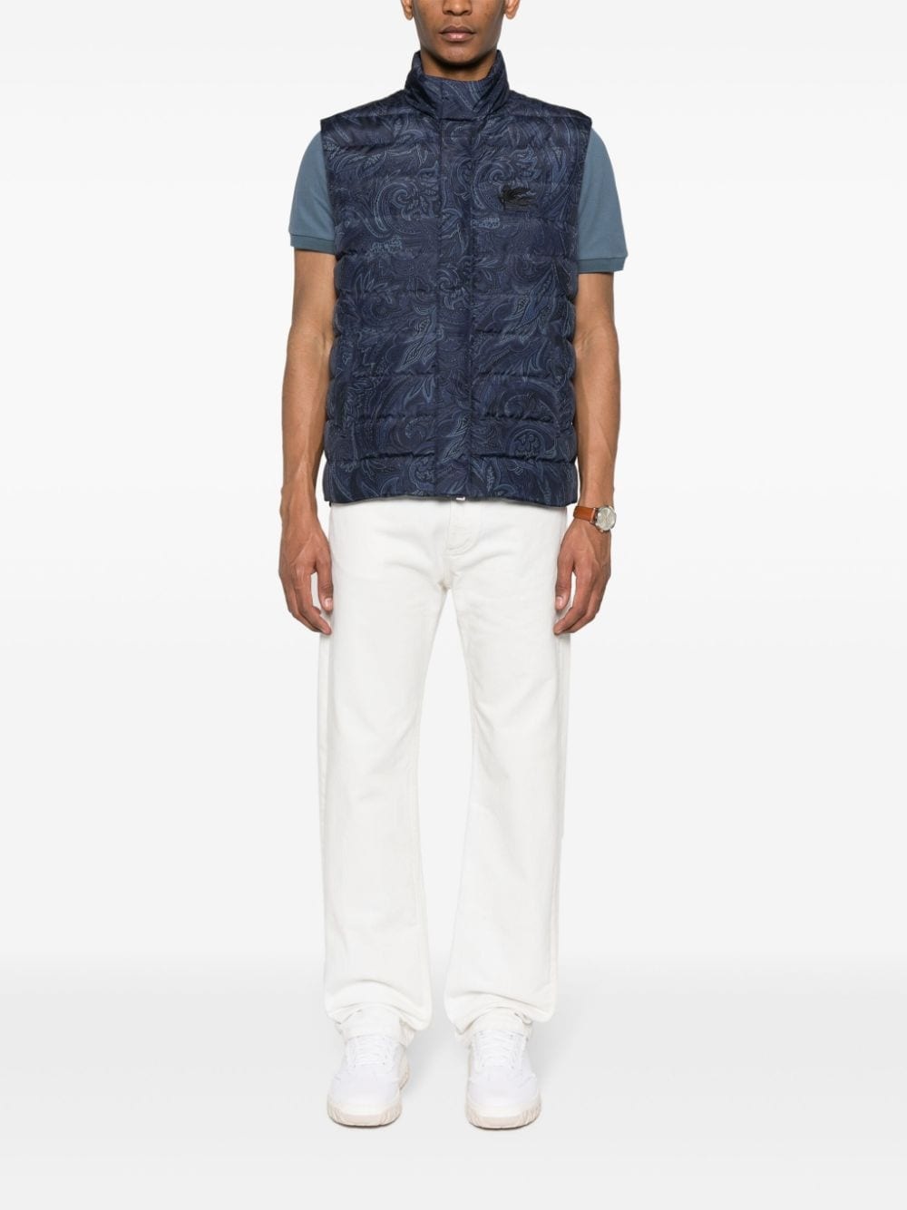 paisley-print quilted gilet - 2