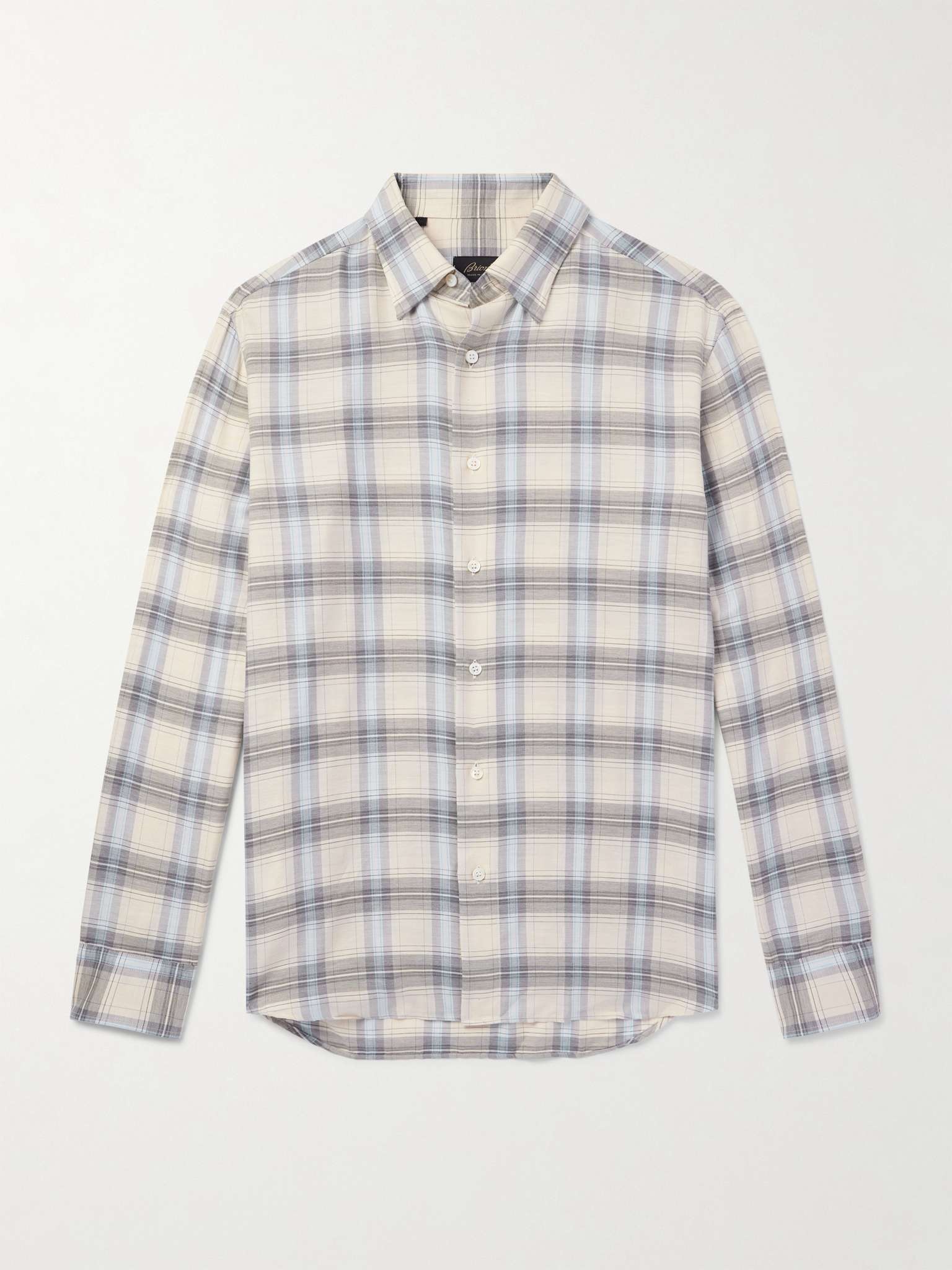 Checked Cotton and Cashmere-Blend Shirt - 1