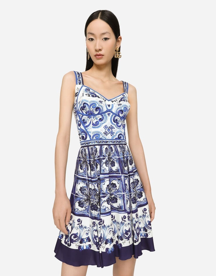 Short Majolica Print Dress - 4