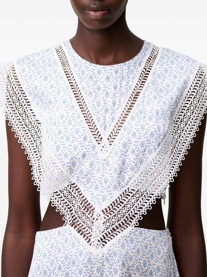 lace-trim cutout dress 6