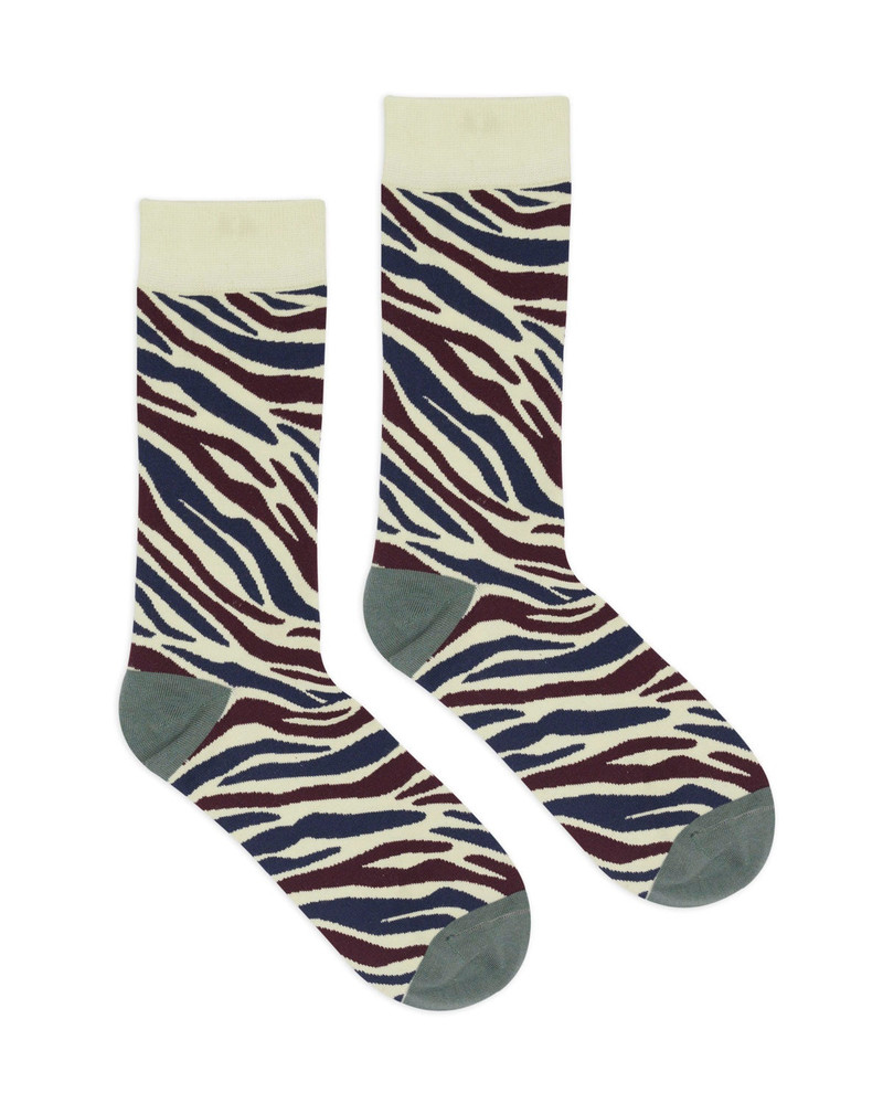 BRAIN DEAD Logohead Dress Socks - Multi Zebra outlook