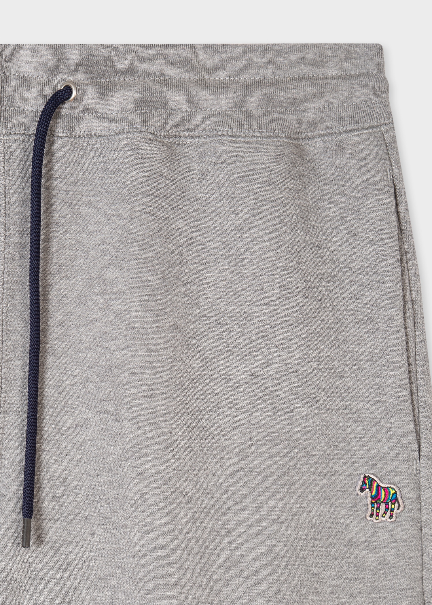 Grey Marl Cotton Zebra Logo Shorts - 2