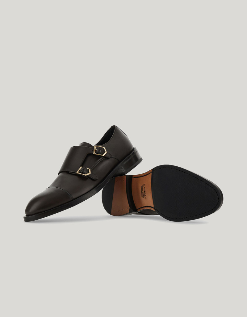 MONK STRAPS IN DARK BROWN PADDED CALFSKIN 2