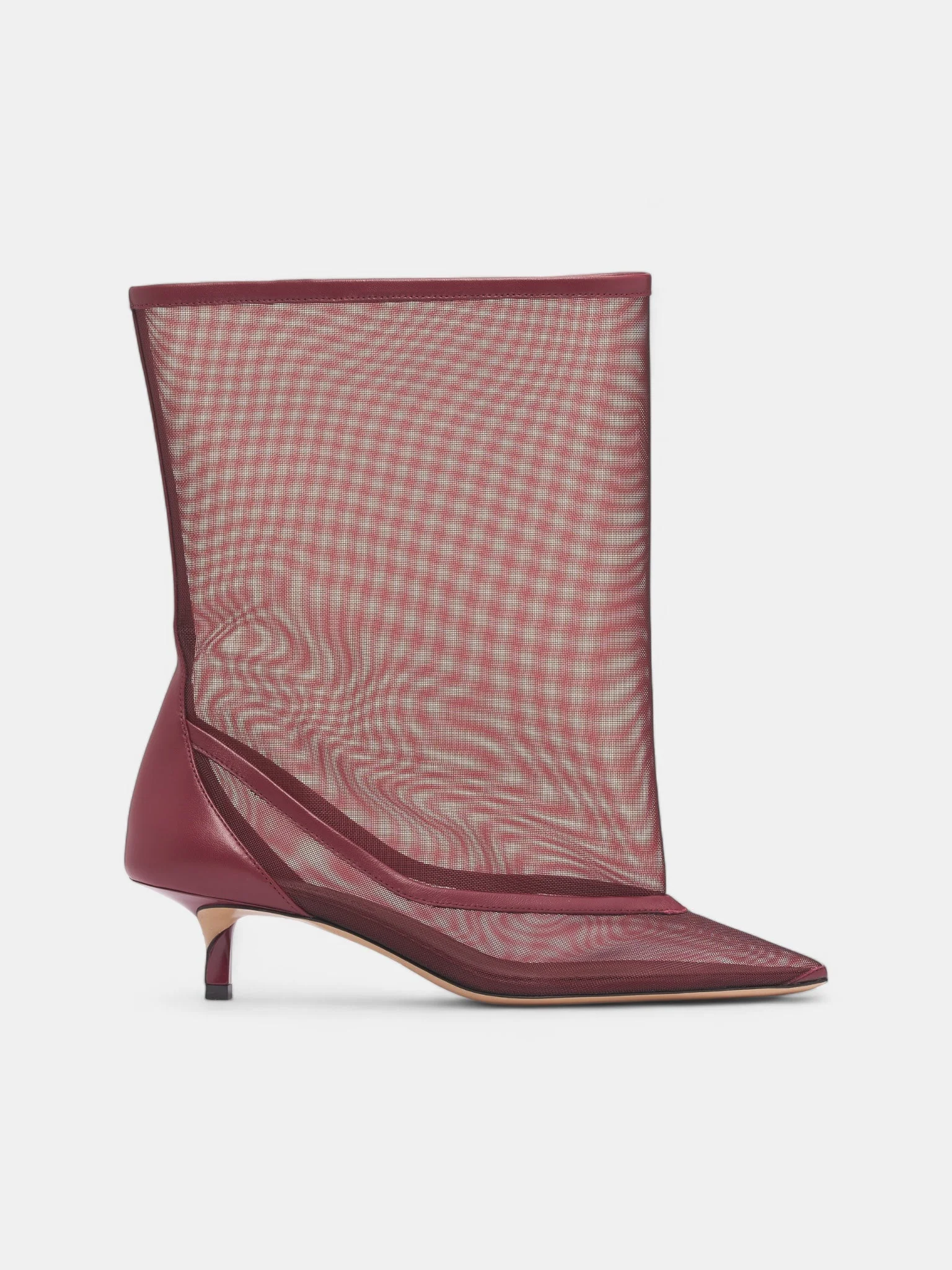 Burgundy Mesh Tourni Pumps - 1