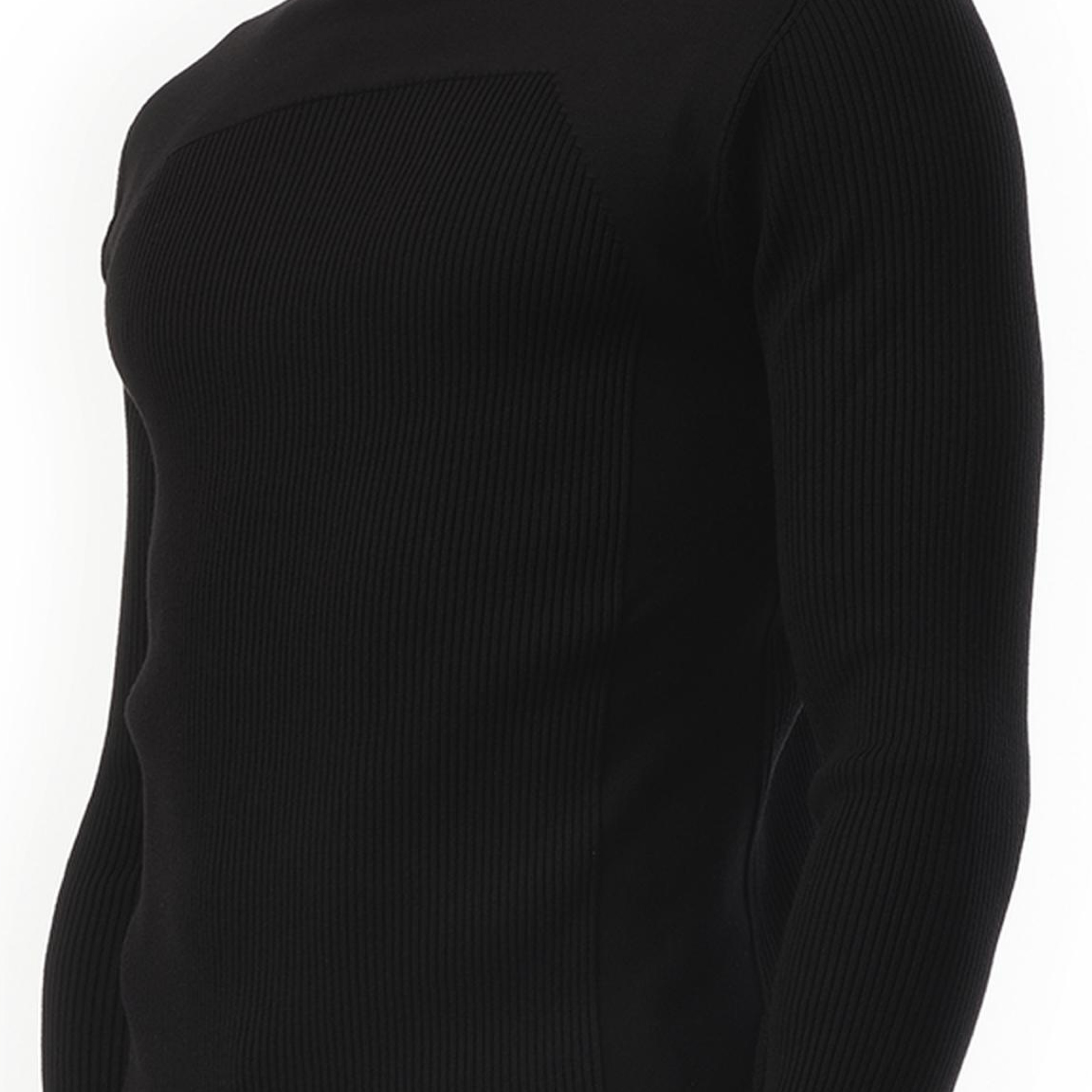 Ribbed Geo Sweater in Black - 3