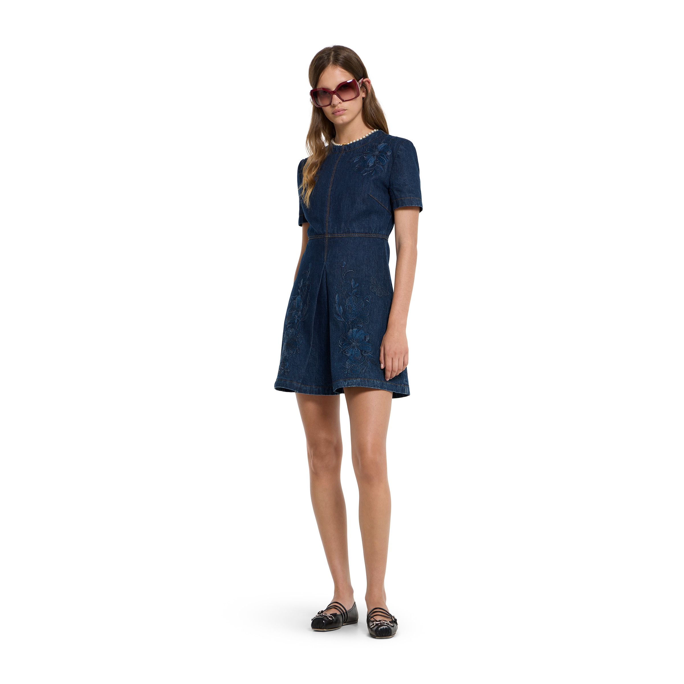 Denim dress with embroidery - 3