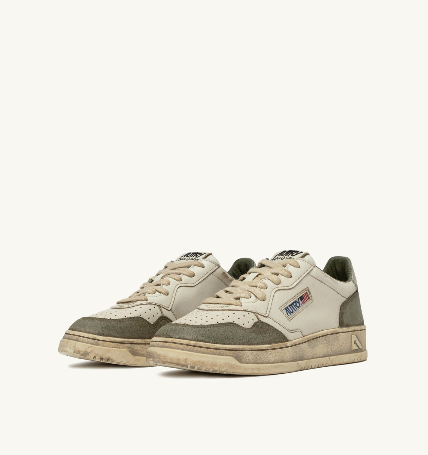 MEDALIST LOW SNEAKERS SUPER VINTAGE IN WHITE AND SILVER LEATHER AND LIZARD SUEDE - 2
