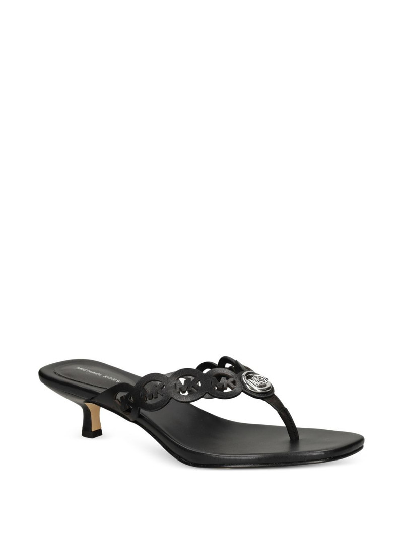 MICHAEL KORS logo-cutout kitten-heel sandals outlook
