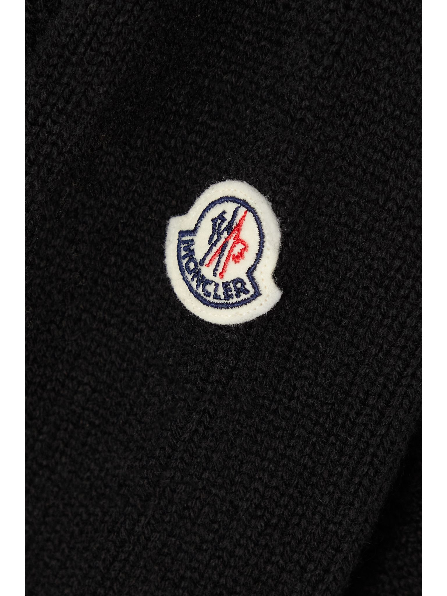 Appliquéd striped wool and cashmere-blend sweater Black - 5