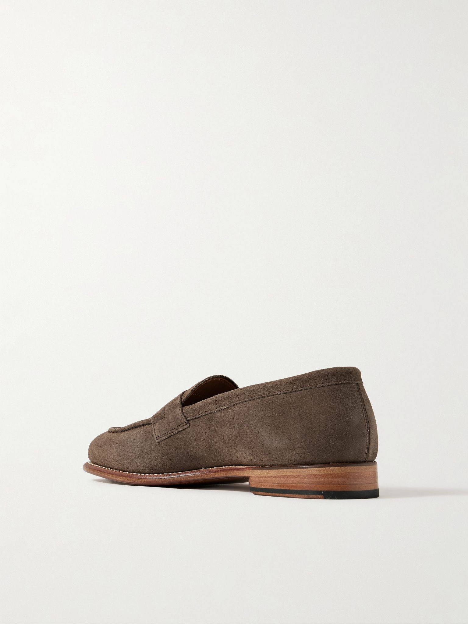 Lloyd Suede Penny Loafers Taupe - 4