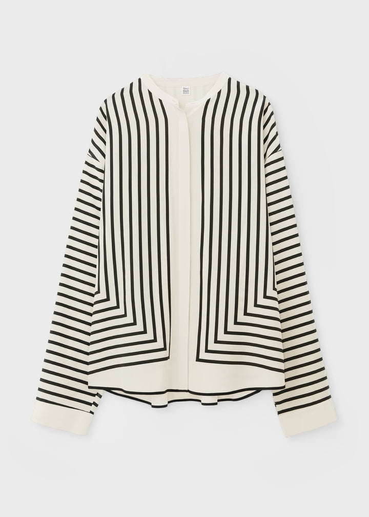 Monogram silk scarf blouse creme - 1