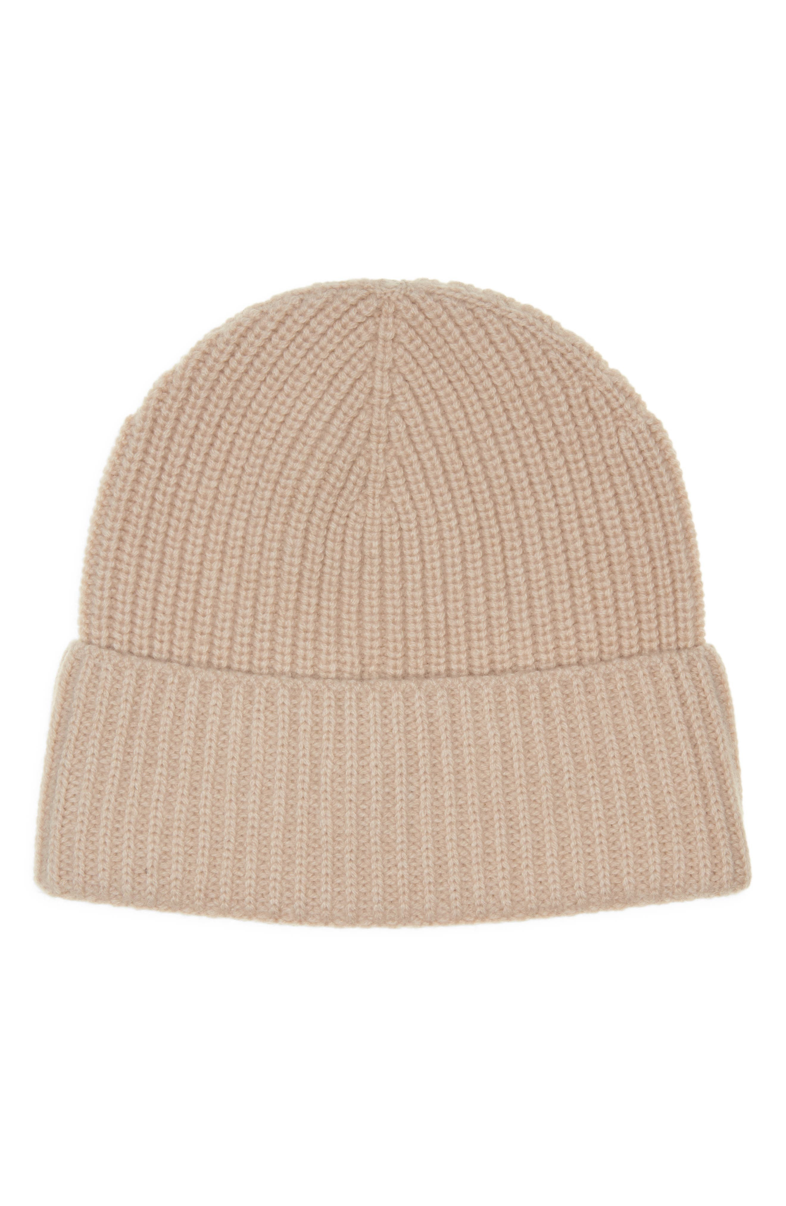 Moncler Edit Logo Embroidered Cashmere Beanie in Beige Sand at Nordstrom - 2
