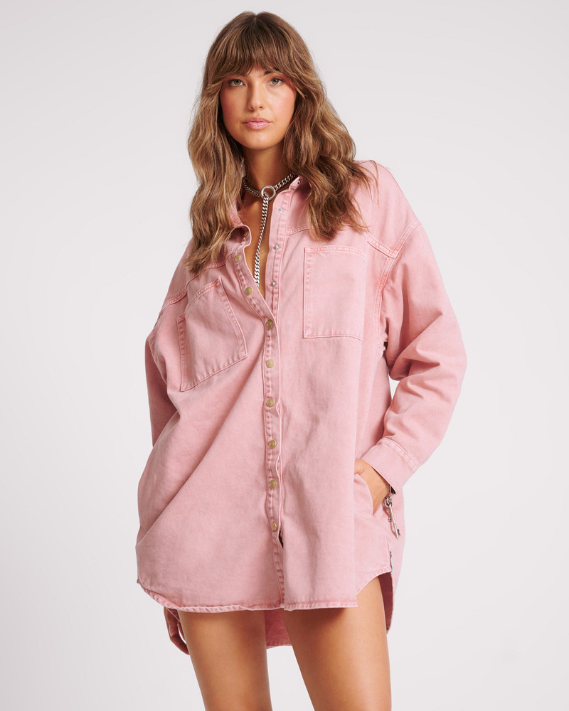 Denim Daria Dress - Vintage Red 2