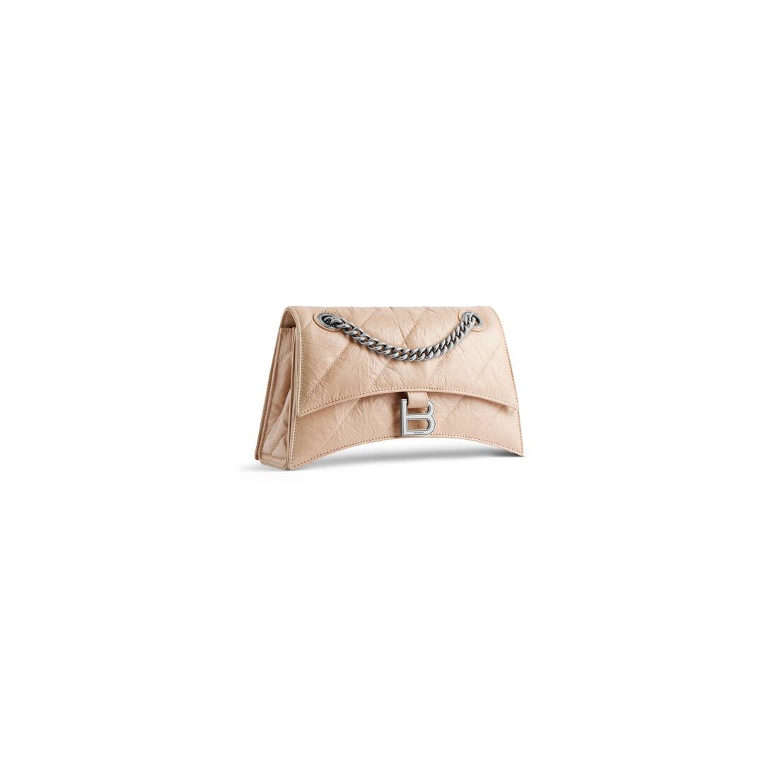 Women's Crush Small Chain Bag Quilted  in Beige - 2