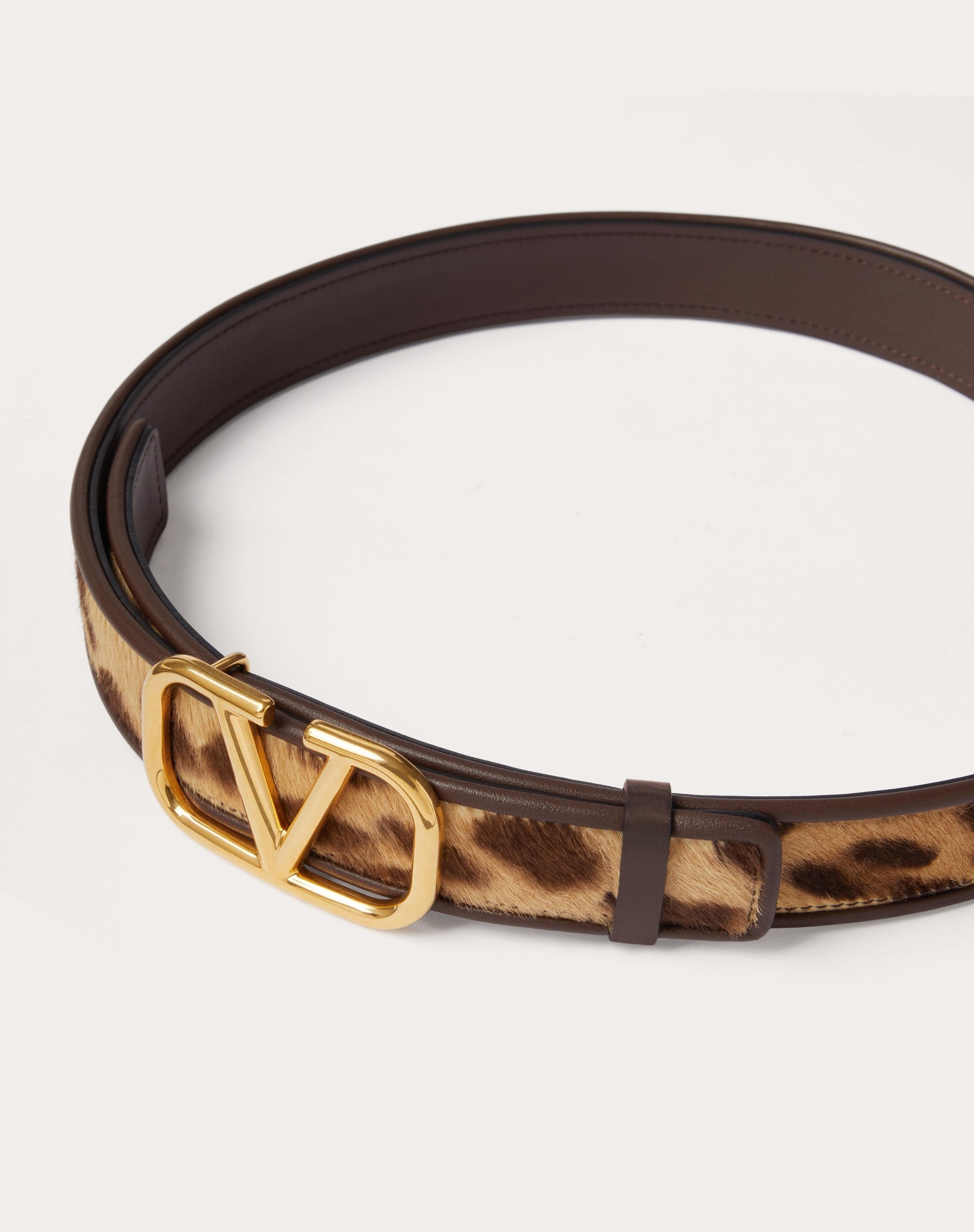 VLOGO SIGNATURE CALFSKIN BELT WITH PONY ANIMALIER EFFECT 30 MM - 4