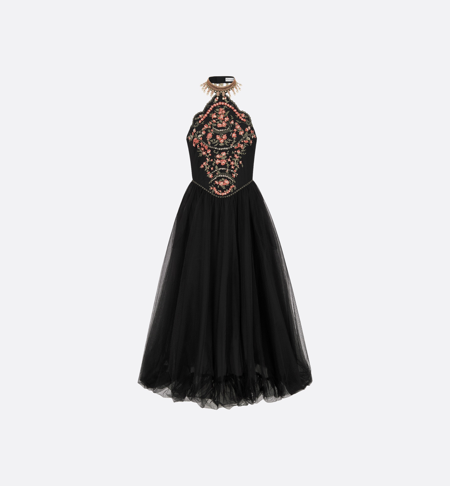 Mid-Length Embroidered Dress - 1