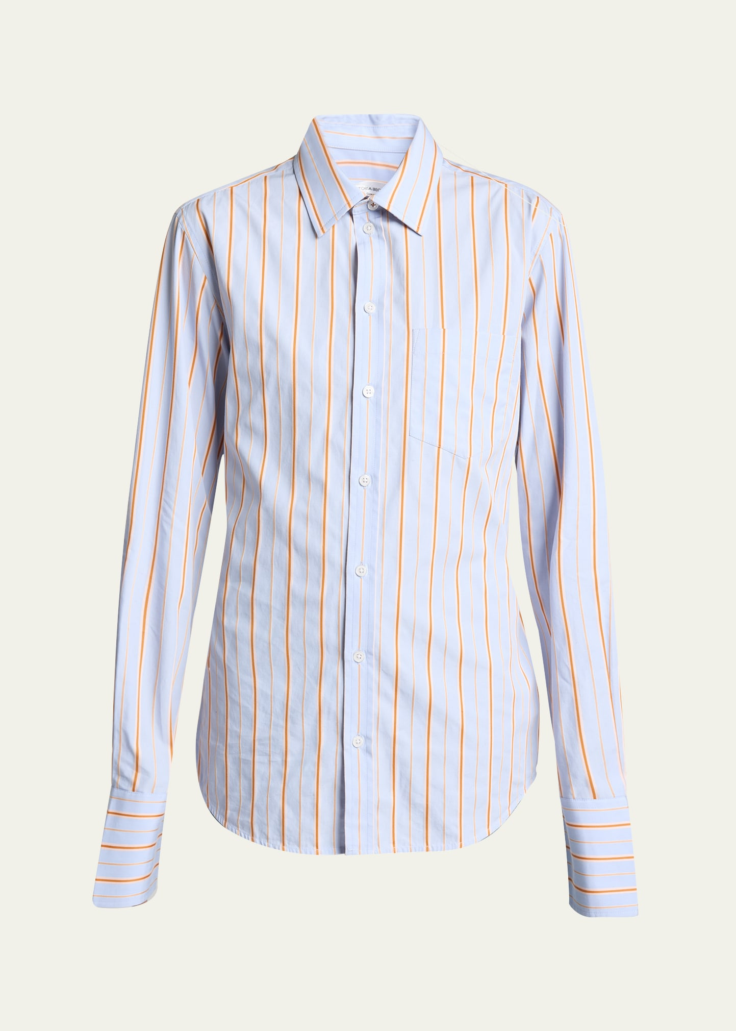 Striped Tab Detail Shirt - 1