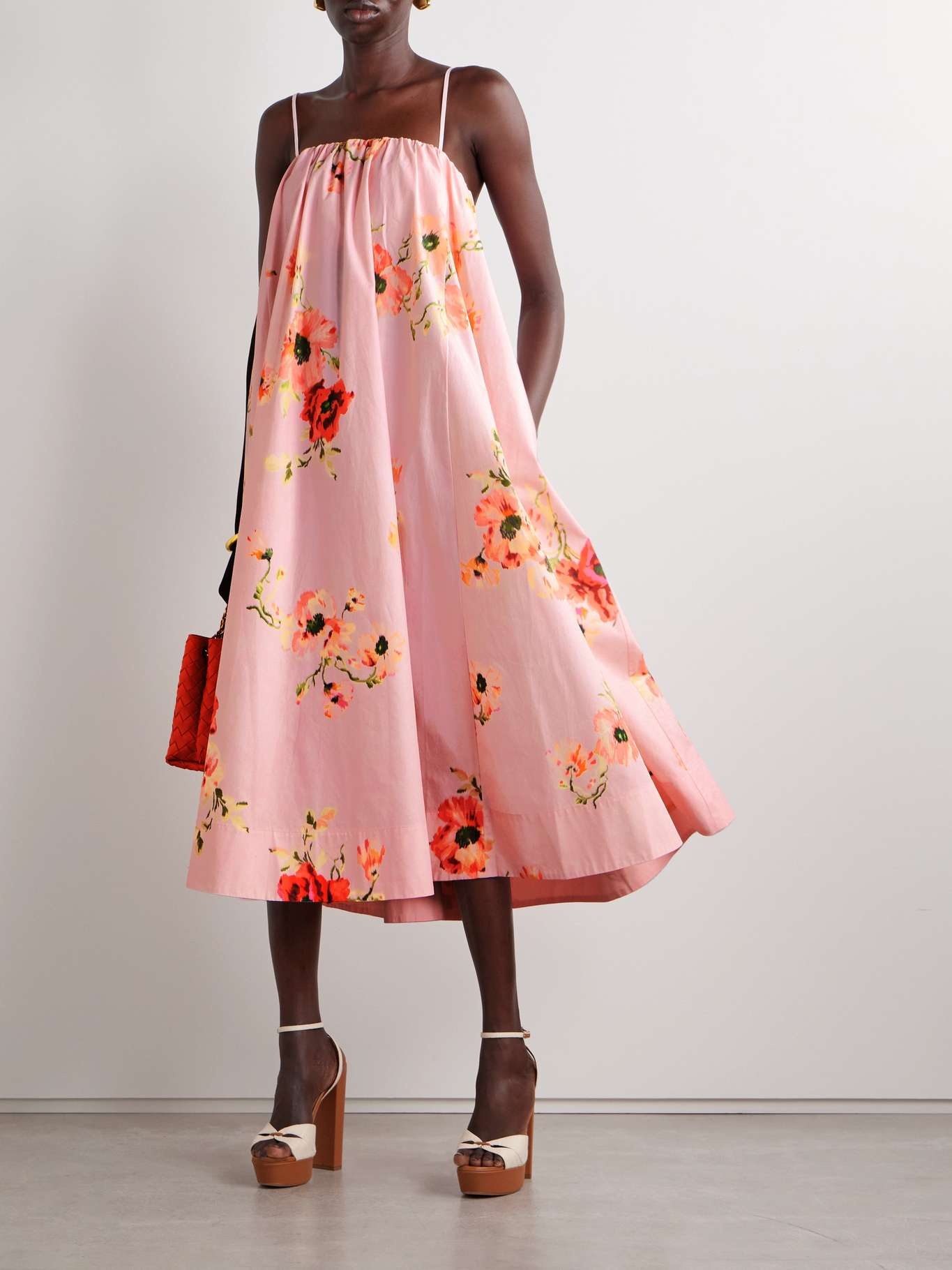 Lightburst floral-printed cotton-poplin midi dress - 2