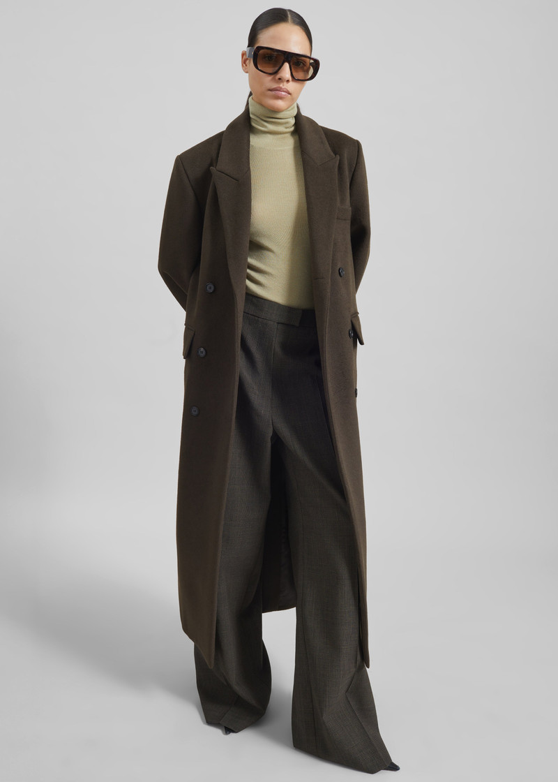 Atlin Wool Double-Breasted Coat - Brown 7