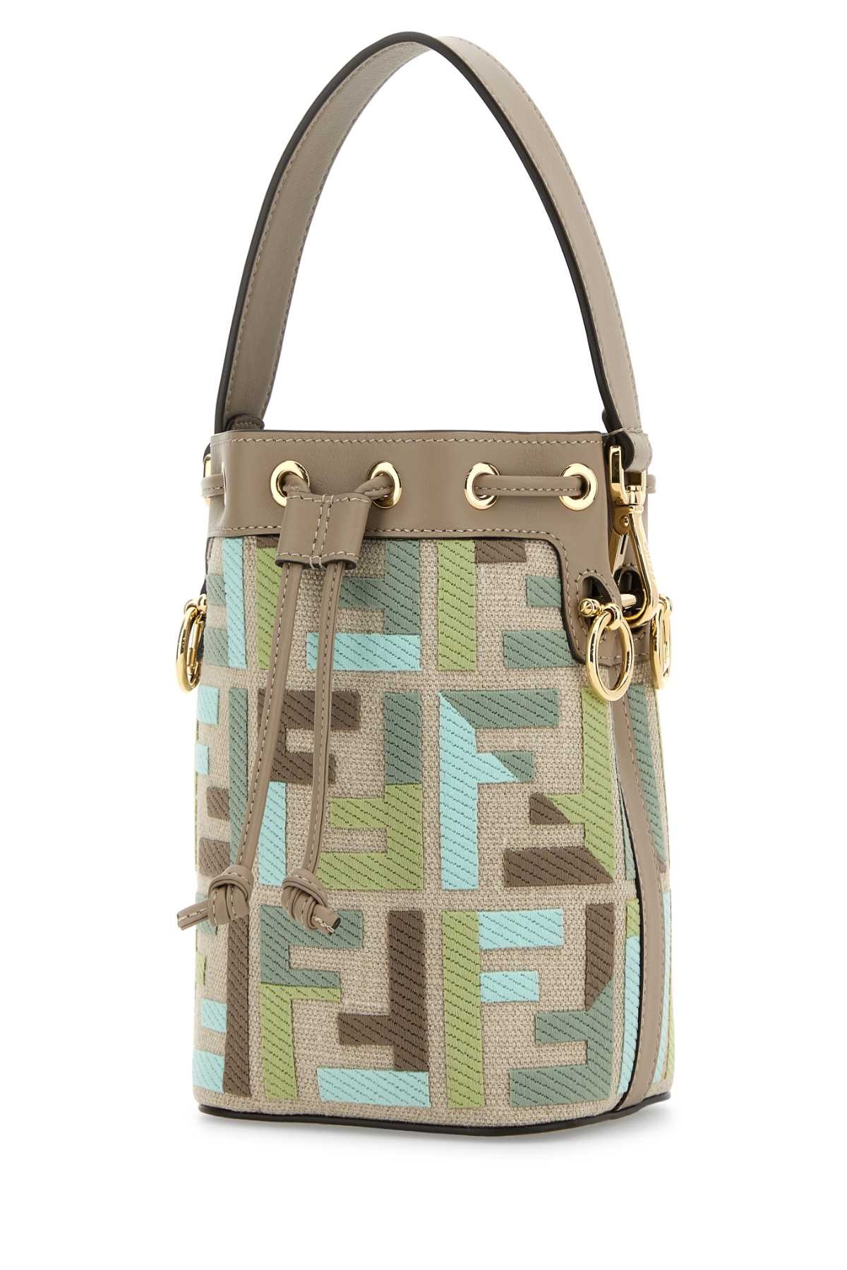 ショルダーバッグ・ポシェット Fendi Embroidered Canvas Mon Tresor Bucket Bag FENDI Fendi Women Embroidered Canvas Mon Tresor Bucket Bag